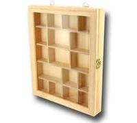 Vitrine à compartiments en bois - 23 x 4 x 28 cm G