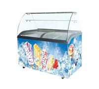 Vitrine à crème glacée 445L - froid statique - ≤ -18°C - LED - sur roues - GN 1/4