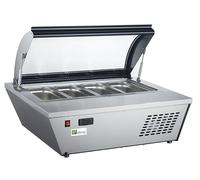 Vitrine à Glace Inox pour 4 Bacs de 5 Litres - 67 L - AFI Collin Lucy