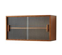 Vitrine à pâtisseries et Biscuits Murale, étagère Suspendue, Placard à 2 Niveaux pour comptoir de Cuisine, Bar, Buffet, Meuble de Rangement pour Objets de Collection avec Porte coulissante en Verre (