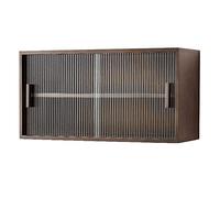 Vitrine à pâtisseries et Biscuits Murale, étagère Suspendue, Placard à 2 Niveaux pour comptoir de Cuisine, Bar, Buffet, Meuble de Rangement pour Objets de Collection avec Porte coulissante en Verre (