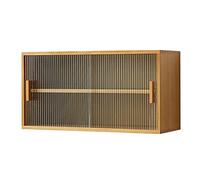 Vitrine à pâtisseries et Biscuits Murale, étagère Suspendue, Placard à 2 Niveaux pour comptoir de Cuisine, Bar, Buffet, Meuble de Rangement pour Objets de Collection avec Porte coulissante en Verre (