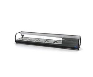 Vitrine à Sushi et Tapas 132 L 5 x 1/2 GN Vitrine à Sushi de Table - Vitrine Réfrigérée Traiteur - Vitrine Réfrigérée Professionnelle - Avec bacs GN - Tapas