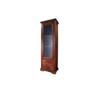 Vitrine acacia brun foncé OXFORD #432 65x44x195 cm (BxTxH) MASSIVMOEBEL24