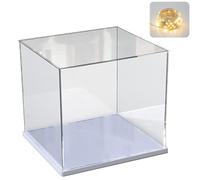 Vitrine Acrylique 3mm Boîte Présentation pour Lego 75643 75440 20x20x20cm | Boîte Transparente Plexiglas pour Tony Chopper 75642 72150 Munchlax 72163 76345 76356 76449 76446 71866 76327 76343 LED Blanc