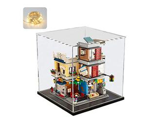 Vitrine Acrylique 3mm &LED pour Collection Lego 76466 Basket Noir Cube 30cm | Boîte Transparente Plexiglas pour L’école sorciers 43269 Chiot 101 21066 New York 43247 72154 11505 43249 77073 Figurine