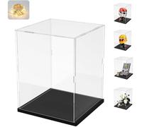Vitrine Acrylique 3mm pour Collection Lego 43014 Casque Ferrari HP 43022 | Épaisse Boîte Transparente Plexiglas pour 75328 Mandalorien 72046 Game boy 75439 21272 75444 Figurine etLED, Noir 15x15x20cm