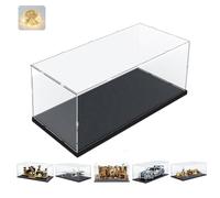 Vitrine Acrylique 3mm pour Collection Lego 76478 21334 42210 75425 Figurine | Boîte Transparente Plexiglas pour Bureau Dumbledore 75399 U-Wing 75356 60445 avec Base Bois-plastique et LED, Noir 50x20x20cm