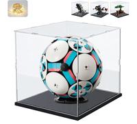 Vitrine Acrylique 3mm pour Collection Lego Ballon Foot 43019 Bonsaï 10281 | Boîte Transparente Plexiglas pour 75403 Grogu 75446 10375 Dragons Krokmou 43307 75433 Figurine LED, Noir Intérieur 25x25x25cm