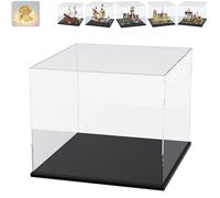 Vitrine Acrylique 3mm pour Lego 75639 Vogue Merry Bateau Pirate 31387 75646 | Boîte Transparente Plexiglas pour Collection 21061 Notre-Dame Paris 21063 Neuschwanstein 76294 X-Men 10326, Noir 50x30x40cm
