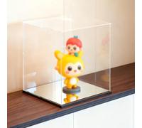 Vitrine Acrylique Bacs de Rangement Miroir de 15, 20, 25, 30, 35, 40, 45 et 50 Cm Hauteur, Vitrine Acrylique Transparent Anti-poussière, Grands Coffrets Comptoir Porte(15x15xH30cm/6x6x12in)