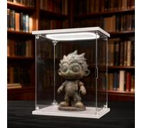 Vitrine Acrylique Boîtes Rangement Sculptures Lumineuses Blanches 40, 45, 50 Cm Hauteur, Vitrine Acrylique Transparent, Présentoir Comptoir Voitures Miniatures/Statues(25x50xH50cm/10x20x20in)