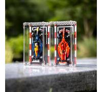 Vitrine acrylique compatible L-E*G-O pour Speed Champions F*1 Racing Series - Convient aux modèles 77242 à 77251 - Vitrine transparente anti-poussière (modèle non inclus)