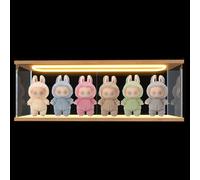 Vitrine Acrylique Pour Collection Pour Labubu Pop Mart The Monsters Peluche Skullpanda, Boite Plexiglas Transparente Et Rangements Pour Funko Pop Crybaby Avec Lumière, Bois Intérieur 60x10x20cm