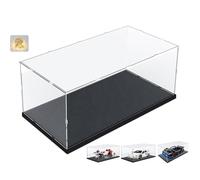 Vitrine Acrylique pour Collection pour Lego 10330 10295 10337 10353 43268 76450 42176 42160 10300 75435 Figurine Voiture, Épaissie Boite Plexiglas Transparente Vitrines LED, Noir Intérieur 40x20x20cm