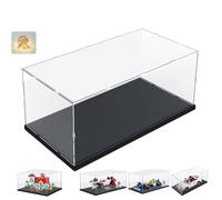 Vitrine Acrylique pour Collection pour Lego 43268 10330 10353 76450 10295 42170 Figurine Voiture, Épaissie Boite Plexiglas Transparente Vitrines et Rangements avec LED, Noir Intérieur 40x20x20cm