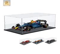 Vitrine Acrylique pour Lego F1 Oracle Red Bull RB20 42206 F1 Ferrari SF-24 42207 pour 1/8 Voiture 42141 42171, Boite Transparente Vitrines avec Base Bois-plastique & Lumière, Noir Intérieur 70x30x20cm