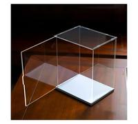 Vitrine Acrylique Transparent Grande boîte d'exposition transparente à l'épreuve de la poussière, Vitrine de pour objets d'art et de collection, Vitrine transparente empilable avec base blanche(15x15x