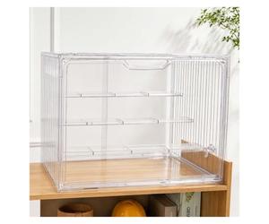 Vitrine Acrylique Transparente 3 Niveaux avec étagères Amovibles | Rangement boîte surprise figurine, vitrine grandes figures cosmétiques & objets box(Large (3 Tiers))