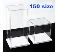 Vitrine acrylique transparente à auto-assemblage, vitrine transparente de Protection anti-poussière avec base blanche L11xW11cm