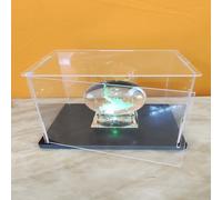 Vitrine Acrylique Transparente Assemblée, Porte Ouvrable, Base Epaissie, Vitrine Etanche à la Poussière (25x10x14.5cm/10x4x5.7inch)