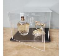 Vitrine Acrylique Transparente Assemblée, Porte Ouvrable, Base Epaissie, Vitrine Etanche à la Poussière (16.5x10x10cm/6.5x4x4inch)