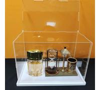 Vitrine Acrylique Transparente Assemblée, Porte Ouvrable sur Le Dessus, Base Epaissie, Vitrine Etanche à la Poussière (30x20x15cm/12x8x6in)