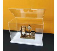 Vitrine Acrylique Transparente Assemblée, Porte Ouvrable sur Le Dessus, Base Epaissie, Vitrine Etanche à la Poussière (28x16x20cm/11x6.3x8in)