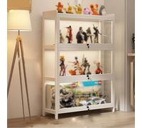 Vitrine Acrylique Transparente avec Éclairage LED Vitrine pour Collection avec Porte À Tiroir Verrouillable Résistant À La Poussière et À L'humidité pour Salon, Chambre, Entrée(White,70x32.4x106cm)
