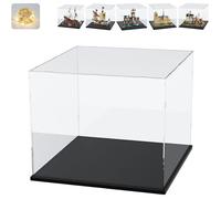 Vitrine acrylique transparente en plexiglas pour Lego - Intérieur noir, 50x30x40cm - Compatible avec 21061,75639,21063,60419,31109