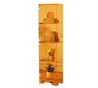Vitrine Acrylique Transparente Grande Taille Vaisselier Vitrine avec Porte Antis-poussière Vitrine Multicouche Peu Encombrante pour L'affichage de La Collection(Yellow,43x28x155cm)