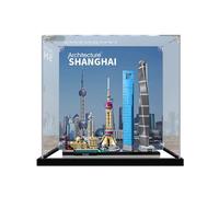 Vitrine Acrylique Transparente pour 21039 Architecture de Shanghai Bloc Construction Modèle,Vitrine Anti-poussière Boîte de Présentoir Transparent (modèle Non Inclus) A,3MM