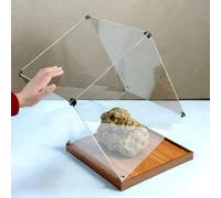 Vitrine Acrylique Vitrine Acrylique avec Protection UV pour Minéraux, Très Grande Vitrine Transparente Alternative au Verre, Coffret Cube Renforcé Assemblé(20x20x50cm/8x8x20in)