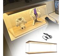 Vitrine Acrylique Vitrine D'exposition Acrylique Éclairage LED Longueurs Grande Boîte Présentation Transparente Objets Collection Loisirs Créatifs, Idéale Comme Décoration(30x10xH20cm/12x4x8in)