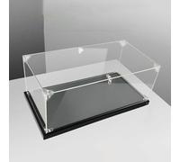 Vitrine Acrylique Vitrine en Acrylique Transparent avec Base Noire, Boîte de Présentation Robuste en Acrylique, Vitrine de Protection Anti-poussière pour Figurines, Jouets et Objets de Collection(50x2