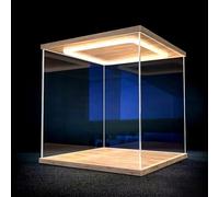 Vitrine Acrylique Vitrine en Acrylique Transparent avec Éclairage LED, Boîte de Rangement Anti-poussière pour Diorama, Vitrine Décorative pour Objets de Collection(40x40x40cm/16 x16 x16)