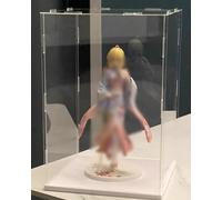 Vitrine Acrylique Vitrine en Acrylique Transparent de 40 45 50 55 60 cm de Hauteur, Boîte de Comptoir pour Figurines et Poupées, Boîte de Rangement Transparente(White Base,20x20x50cm)