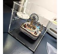 Vitrine Acrylique Vitrine en Acrylique Transparent de 40 45 50 55 60 cm de Hauteur, Boîte de Comptoir pour Figurines et Poupées, Boîte de Rangement Transparente(Black Base,35x35x45cm)