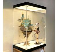 Vitrine Acrylique Vitrine en Acrylique Transparent Éclairage LED 10 15 25 45 55 65Cm, Grande Boîte Rangement Dioramas, Casques Anciens, Boîte Rangement Bureau Éclairée(20x20xH30cm/8x8x12in)