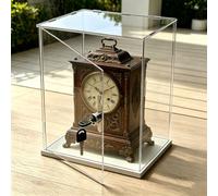 Vitrine Acrylique Vitrine Haute en Acrylique Verrouillable pour Antiquités, Boîte de Rangement Transparente avec Porte Casques Collection, Boîte Rectangulaire Rangement(15x15xH30cm/6x6x12in)