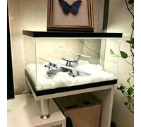 Vitrine Acrylique Vitrine Lumineuse LED en Acrylique 10 15 20 30 40 50 60Cm, Boîte de Rangement Transparente pour Maquettes, Vitrine Rectangulaire Figurines Anciennes(40x40xH30cm/16x16x12in)