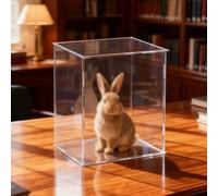 Vitrine Acrylique Vitrine Transparente Maquettes Petits Animaux, Boîtes Rangement Empilables Anti-poussière Loisirs Créatifs, Grande Boîte Rangement Plastique Jouets Grand(35x35xH50cm/14X14X20in)