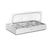 Vitrine Alimentaire - ROYAL CATERING - 3 x 2,6 l - 535 x 335 x 250 mm - Couvercle Transparent - Élégance Chic