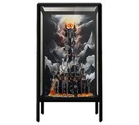 Vitrine anti-poussière, adaptée pour Lego 10333 modèle Barado, meuble de rangement, boîte transparente, résistante aux UV, facile à installer (sans modèle) (vitrine en verre allié noir)