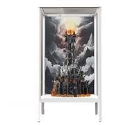 Vitrine anti-poussière, convient pour Lego 10333 modèle Barado Armoire de rangement Boîte transparente Résistant aux UV Facile à installer (sans modèle) (vitrine en verre en alliage blanc)