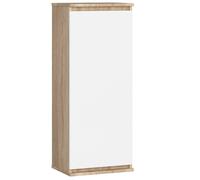Vitrine armoire AKORD W40 Chêne Sonoma 40 cm 1 porte façade Blanche 3 étagères 40x30x99 cm