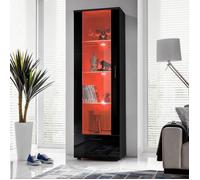 Vitrine Armoire Alessandria Komodee - 2 portes - Noir - LED RGB - L60cm x H192cm x P42 cm