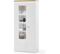 Vitrine - armoire coloris blanc avec LED - Longueur 88 x Hauteur 197 x Profondeur 38 cm