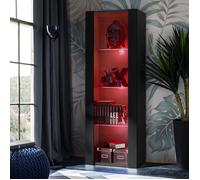Vitrine Armoire Komodee TIVOLI - LED RVB - Noir - 55 x 159 x 35 cm