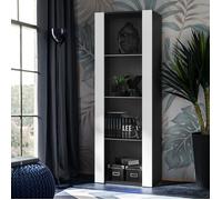 Vitrine Armoire Komodee TIVOLI - sans LED - Blanc et Noir - 55 x 159 x 35 cm